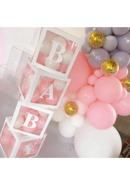 Y Harfi Hiçbir Kutu 27/25 cm Özel Şeffaf Mektup Kutusu A-Z Bebek Duş Kız 1. Doğum Günü Partisi Dekorasyon Çocuklar Düğün Doğum Günü Balon Dıy Kutusu (Yurt Dışından)