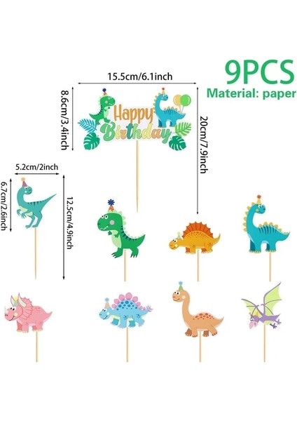 Kek Topper Dinozor Tek Kullanımlık Sofra Dinozor Doğum Günü Partisi Süslemeleri Çocuklar Çocuk 1. Doğum Günü Jungle Safari Doğum Günü Bebek Duş Dekor (Yurt Dışından)