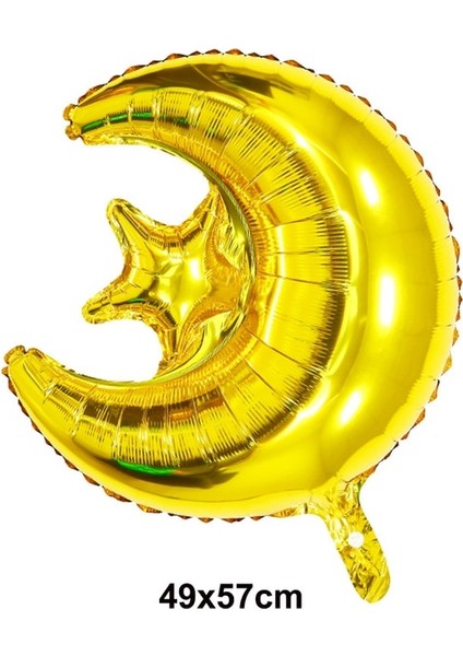 Altın Ay Ramazan Eid Mubarak Siyah Altın Süslemeleri Balon Ramazan Sofra Askı Süsleri Banner Eid Parti Tatil Evi Süslemeleri (Yurt Dışından)