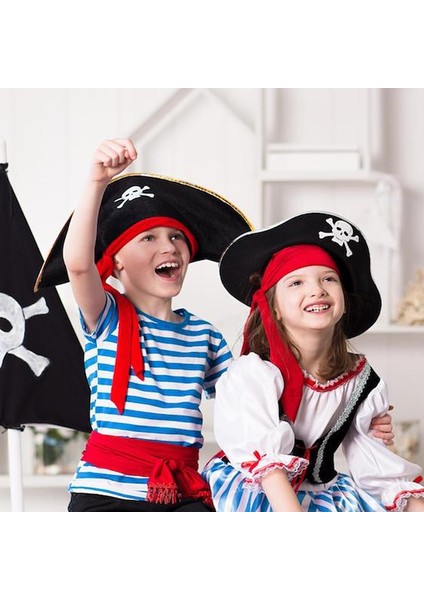 8 Adet 7 Inç Plaka Cadılar Bayramı Korsan Şapkası Kap Dekorasyon Çocuklar Yetişkin Cadılar Bayramı Masquerade Kaptan Cosplay Kostüm Sahne Korsan Tema Doğum Günü Partisi (Yurt Dışından)