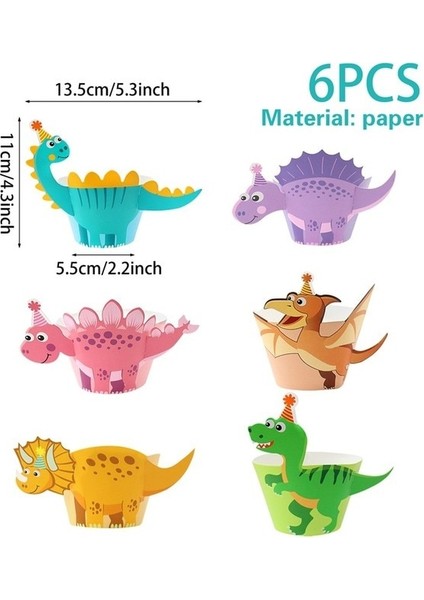 6 Adet Kek Bardak Dinozor Tek Kullanımlık Sofra Dinozor Doğum Günü Partisi Süslemeleri Çocuklar Çocuk 1. Doğum Günü Jungle Safari Doğum Günü Bebek Duş Dekor (Yurt Dışından)