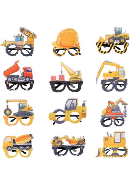 Tip 17 2022 Yeni Plastik Inşaat Araç Gözlük Vinç Buldozer Forklift Fotoğraf Sahne Çerçeve Çocuğun Inşaat Doğum Günü Partisi Kaynağı (Yurt Dışından)