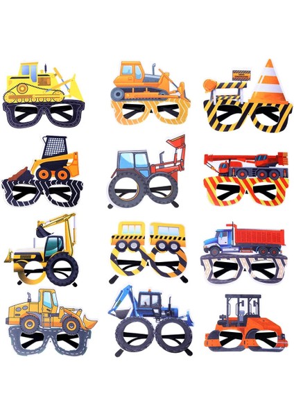 Tip 17 2022 Yeni Plastik Inşaat Araç Gözlük Vinç Buldozer Forklift Fotoğraf Sahne Çerçeve Çocuğun Inşaat Doğum Günü Partisi Kaynağı (Yurt Dışından)