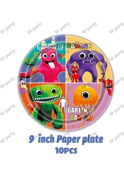 9 Inç Plaka-10 Adet Garten Banban Doğum Günü Partisi Dekorasyon Banban Balon Çocuklar Tek Kullanımlık Sofra Kek Topper Masa Örtüleri Bebek Duş Malzemeleri (Yurt Dışından)