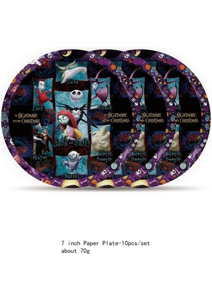 Balon-01 Noel Öncesi Kabus Doğum Günü Dekorasyon Tek Kullanımlık Sofra Seti Noel Çocuklar Plaka Bardak Toppers Parti Malzemeleri (Yurt Dışından) indirimleri