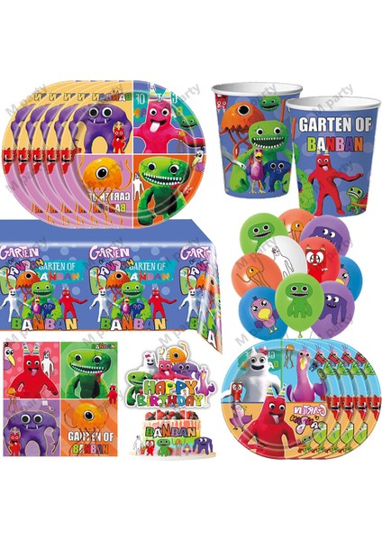 Kek TOPPER-24PCS Banban Garten Doğum Günü Partisi Dekorasyon Banban Balon Çocuklar Tek Kullanımlık Sofra Kek Topper Masa Örtüleri Bebek Duş Malzemeleri (Yurt Dışından) fiyatları