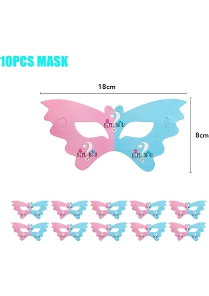 10 Adet Maske Erkek Veya Kız Cinsiyet Ortaya Tek Kullanımlık Sofra Plaka Bardak Banner Balonlar Bebek Duş Cinsiyet Ortaya Parti Süslemeleri (Yurt Dışından)