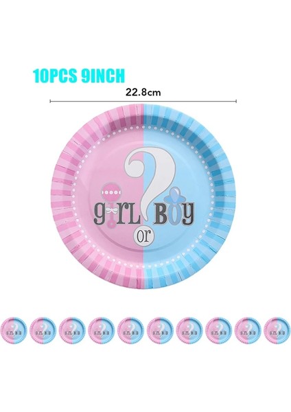 10 Adet Maske Erkek Veya Kız Cinsiyet Ortaya Tek Kullanımlık Sofra Plaka Bardak Banner Balonlar Bebek Duş Cinsiyet Ortaya Parti Süslemeleri (Yurt Dışından)