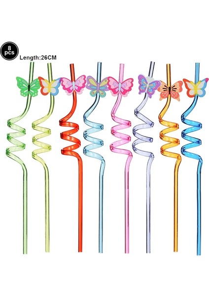 20 8 Adet 25CM Yeniden Kullanılabilir Unicorn Payet Doğum Günü Unicorn Tema Plastik Içme Samanı Çocuklar Için Bebek Duş Doğum Günü Partisi Malzemeleri (Yurt Dışından)