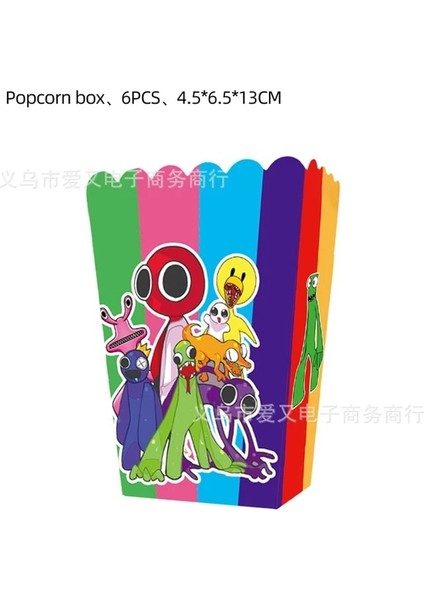 Patlamış Mısır Kutusu 6 Adet Gökkuşağı Arkadaşlar Doğum Günü Partisi Dekorasyon Sofra Kağıt Bardak Tabak Masa Örtüsü Seti Için Bebek Duş Cadılar Bayramı Dekor Malzemeleri (Yurt Dışından)