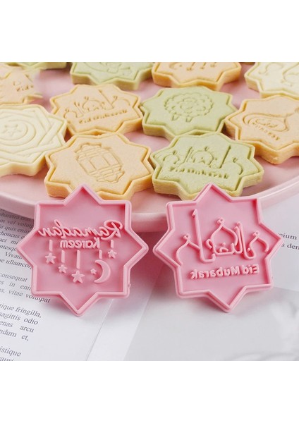 MJ06-DDD-8PCS 2023 Ramazan Kurabiye Kesici Seti Eid Mubarak Bisküvi Kalıp Islam Müslüman Festivali Parti Dıy Malzemeleri Ramazan Kareem Dekorasyon (Yurt Dışından)