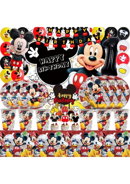 Balon Seti-1-6 Adet Disney Mickey Mouse Doğum Günü Partisi Dekorasyon Mickey Balon Tek Kullanımlık Sofra Arka Planında Bebek Duş Çocuk Boys Parti Malzemeleri (Yurt Dışından) fiyatları