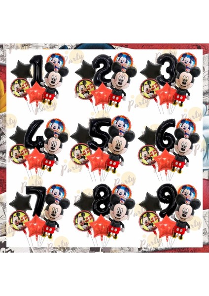 Balon Seti-1-6 Adet Disney Mickey Mouse Doğum Günü Partisi Dekorasyon Mickey Balon Tek Kullanımlık Sofra Arka Planında Bebek Duş Çocuk Boys Parti Malzemeleri (Yurt Dışından) modelleri