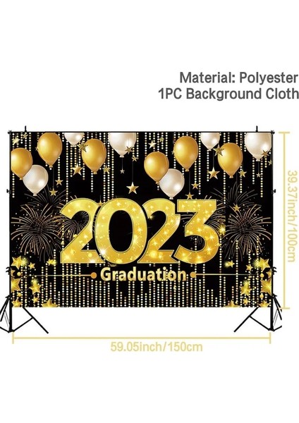 Zemin 11 Kutlama Mezunlar Süslemeleri 2023 Sınıfı Mezuniyet Dekor Afiş Lisans Kap Kapı Perdesi Gözlük Grad Parti Malzemeleri (Yurt Dışından)