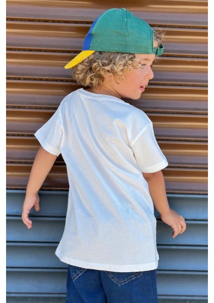 GİRLS & BOYS Erkek Çocuk Tişört Pop Corn Baskılı 2-6 Yaş, Ekru fiyatları