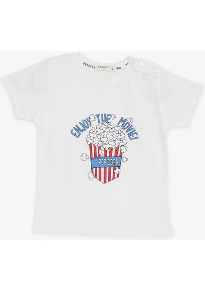 GİRLS & BOYS Erkek Çocuk Tişört Pop Corn Baskılı 2-6 Yaş, Ekru fırsatları