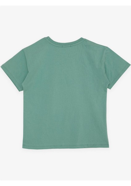 Girls & Boys Erkek Çocuk Tişört Yazı Baskılı 5-10 Yaş, Mint Yeşili indirimleri