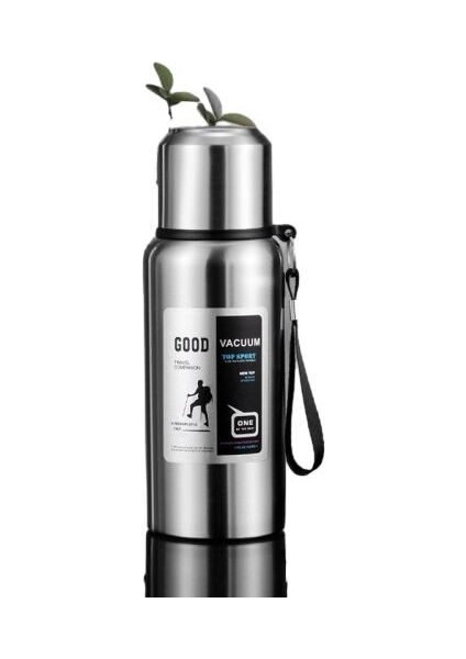 Büyük Kapasiteli Vakumlu Tüm Çelik 316 Paslanmaz Çelik Açık Hava Spor Seyahat Termosu Şişesi 600ML/800ML/1000ML/1500ML/2000ML (Yurt Dışından)