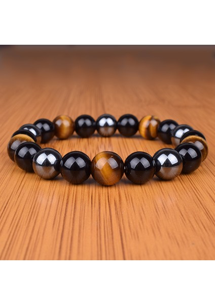8mm Tarzı No.13 Boyutu Kaplan Gözü ve Hematit Bileklik Erkek Doğal Obsidiyen Boncuklu Kadınlar Için Koruma Manyetik Sağlık Takı Pulsera (Yurt Dışından) fırsatları