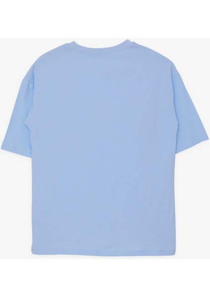 Erkek Çocuk Tişört Renkli Ayakkabı Baskılı 9-16 Yaş, Açık Mavi fırsatları