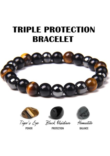 17CM Tarzı No.9 Boyutu Yeni Doğal Obsidyen Hematit Kaplan Gözü Boncuklu Bilezik Erkekler Için Manyetik Sağlık Koruma Kadınlar Ruh Takı Pulsera Hombre (Yurt Dışından)