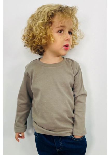 Erkek Çocuk Uzun Kollu Tişört Basic 1-4 Yaş, Haki Yeşil