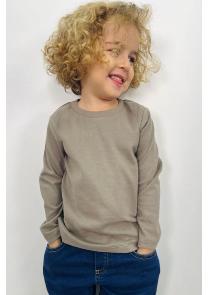 Erkek Çocuk Uzun Kollu Tişört Basic 1-4 Yaş, Haki Yeşil modelleri