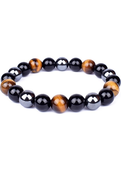10 mm Tarzı No.18 Beden Kaplan Gözü ve Hematit Bileklik Erkek Doğal Obsidiyen Boncuklu Kadınlar Için Koruma Manyetik Sağlık Takı Pulsera (Yurt Dışından) fiyatları
