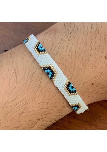 No.1 Boyutu Bluestar Iyukı Bilezik Seti Kadınlar Için Bohem Bilezik Kız Hediye Kristal Takı Boho Tasarım El Yapımı (Yurt Dışından) modelleri