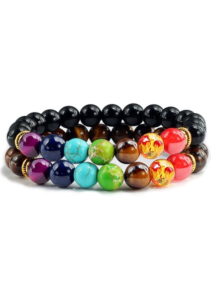 6mm Stil 2 Kadın Erkek Için 7 Çakra Bileklik Denge Buddha Reiki Dua Kaplan Gözü Siyah Doğal Taş Boncuk Yoga Zincir Bilezikler (Yurt Dışından) indirimleri