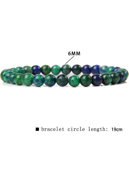 19CM Tarzı Bozvana Akik Doğal Taş Boncuklu Bileklik 6mm Yuvarlak Kaplan Gözü Ağate Turkuaz Taş Boncuk Esnek Bileklik Kadın Erkek Yoga Takı Hediye (Yurt Dışından) indirimleri