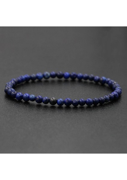 Lav 4mm Doğal Taş Lapis Lazuli Boncuk Gerdirilebilir Bileklik Kaplan Gözü Yuvarlak Boncuklu Bilezik Takı Erkek Kadın Için (Yurt Dışından) fırsatları