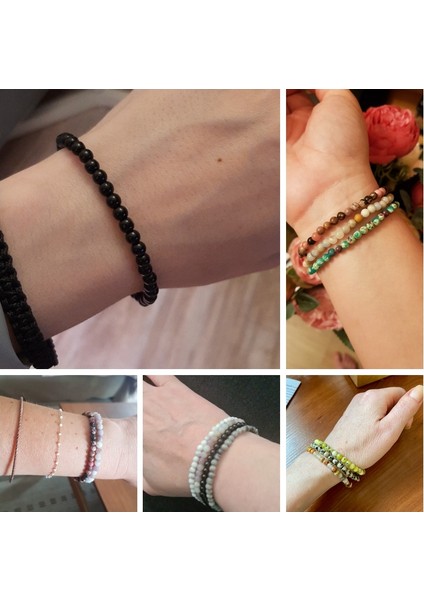 17 cm Tarzı Ejderha Kan Taşı 42 Çeşit Doğal Florit Taş Boncuklu Bilezik Kadın El Yapımı Esnek Bileklik Erkek Kalite A Sodalit Taşlı Pulsera Cilalı Takı (Yurt Dışından)