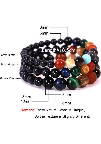10 mm Galaksi Güneş Sistemi Yıldızlar Dünya Ay Bilezikler Evren Dokuz Gezegen Doğal Taş Bileklik Kadınlar ve Erkekler Için Moda Takı (Yurt Dışından) modelleri