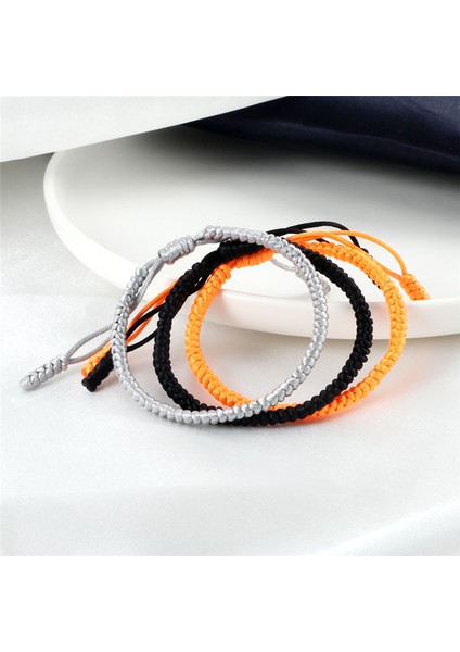 Turuncu Çok Renkli Halat Şans Düğümlü Bilezik Kadın Erkek Şanslı Dokuma El Yapımı Bilezikler Örme Ayarlanabilir Boyut Budizm Takıları Pulseras (Yurt Dışından) indirimleri