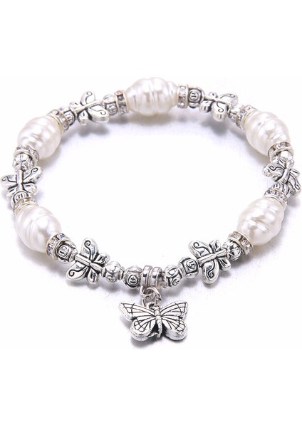 B3295-SİYAH Boom Life Moda Kadın Inci Bileklik 18MM Beş Stil Kadın Takı Kelebek Bilezik (Yurt Dışından) fiyatları