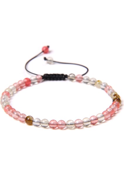 Karpuz Taşı Kadın Erkek Için Doğal Taş Boncuklu Örme Bilezik Labradorit Lava Agat Bilezik (Yurt Dışından)