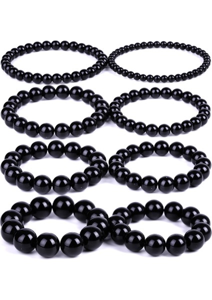 6mm Siyah Obsidyen Bilezik Budist Dua Bereket Taşı Top Boncuk Takı Sevgililer Günü Hediyesi (Yurt Dışından) fiyatları