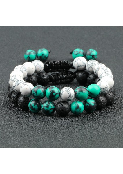 5 Ayarla 2 Adet Ayarlanabilir Örme Doğal Taş Boncuklu Bileklik ve Bilezik Çiftler Kadınlar Erkekler Kaplan Gözü Lav Taş Bilezik Yoga Takı Pulsera (Yurt Dışından) modelleri