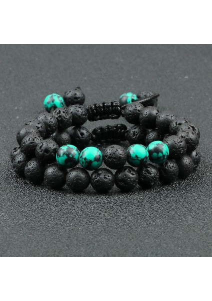 5 Ayarla 2 Adet Ayarlanabilir Örme Doğal Taş Boncuklu Bileklik ve Bilezik Çiftler Kadınlar Erkekler Kaplan Gözü Lav Taş Bilezik Yoga Takı Pulsera (Yurt Dışından) fırsatları