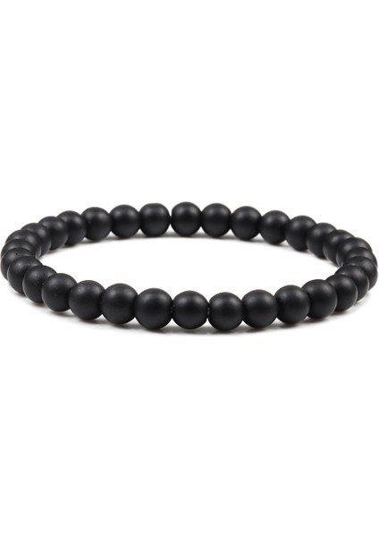 6mm Mat Siyah Buda Siyah Beyaz Doğal Taş Kaya Lav Boncukları Zincir Bilezik Erkek Kadın Tesbih Bilezikler Meditasyon Bilezikler Yoga Takı Hediye (Yurt Dışından)