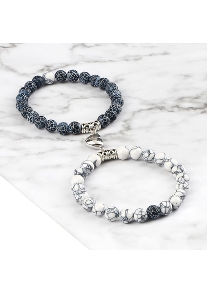 8 mm Tarzı 1 Kalp Şekilli Mıknatıslı Kolye Bileklikler Havalı Taş Bilezikler Takı Çift El Yapımı Esnek Bilezik Yeni (Yurt Dışından) fırsatları