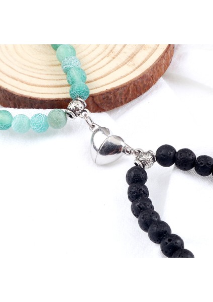 8 mm Tarzı 1 Kalp Şekilli Mıknatıslı Kolye Bileklikler Havalı Taş Bilezikler Takı Çift El Yapımı Esnek Bilezik Yeni (Yurt Dışından) indirimleri