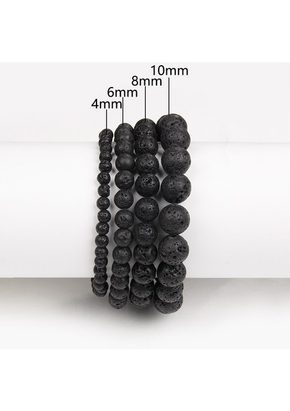 4 mm Boncuk Stili Lav Doğal Taş Esnek Bileklik Kadın Erkek Lapis Lazuli Mavi Kyanit Lav Taş Bileziği Takı (Yurt Dışından)