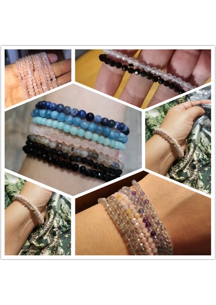 16 Kristal Minimalist Şifa 4mm Küçük Kristal Taş Boncuk Bilezikler Cinsiyetsiz Doğal Charoite Obsidyen Lapis Lazuli Zirkon Elastik Bilezikler (Yurt Dışından) fırsatları