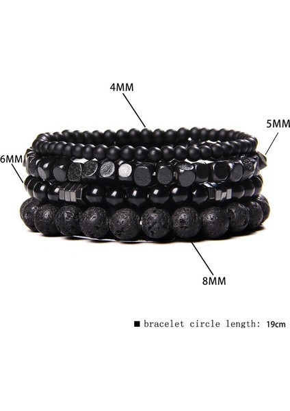 23CM Tarzı No.12 Boyutu Doğal Taş Boncuk Erkek Bileklik Çok Katmanlı Siyah Lava Oniks Boncuk Şans Punk Bilezik Takı Çiftler Hediye (Yurt Dışından) modelleri