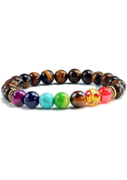 Yeşil Lav Doğal Taş Kaplan Gözü 7 Çakra Bilezikleri ve Bilezikleri Yoga Denge Boncuklar Budist Dua Elastik Bileklik Erkekler Için Pulseira Masculina (Yurt Dışından) fiyatları