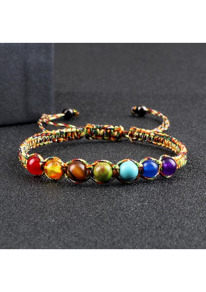 Sarı 6mm 7 Çakra Örgü Doğal Taş Bileklik Yüksek Enerji Şifa Bilezik Çift Yoga Takı Zincir Pulsera Arkadaşa Hediye (Yurt Dışından)