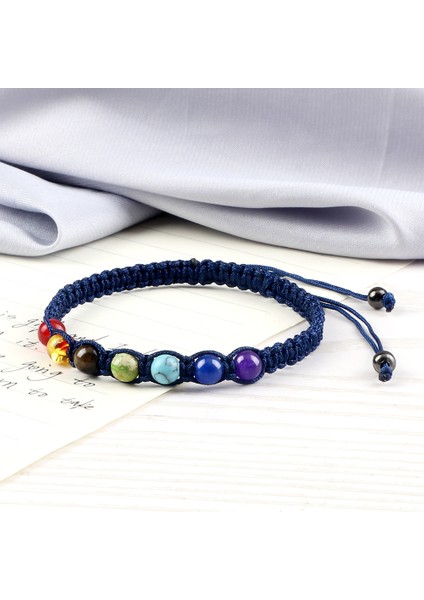Sarı 6mm 7 Çakra Örgü Doğal Taş Bileklik Yüksek Enerji Şifa Bilezik Çift Yoga Takı Zincir Pulsera Arkadaşa Hediye (Yurt Dışından)