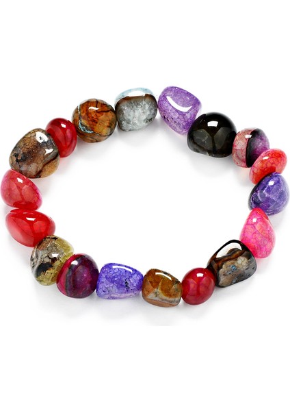 Kırmızı Gül Kadınlar Için Karışık Renkli Şekilli Doğal Taş Bileklikli Rastgele Buz Çatlağı Düzensiz Doğal Taş Takı (Yurt Dışından) fiyatları